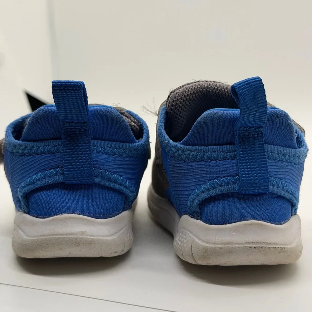 Nike Free Run Toddler Shoes Gray Blue Hook and Loop‎ Casual Sneakers Size 5C
